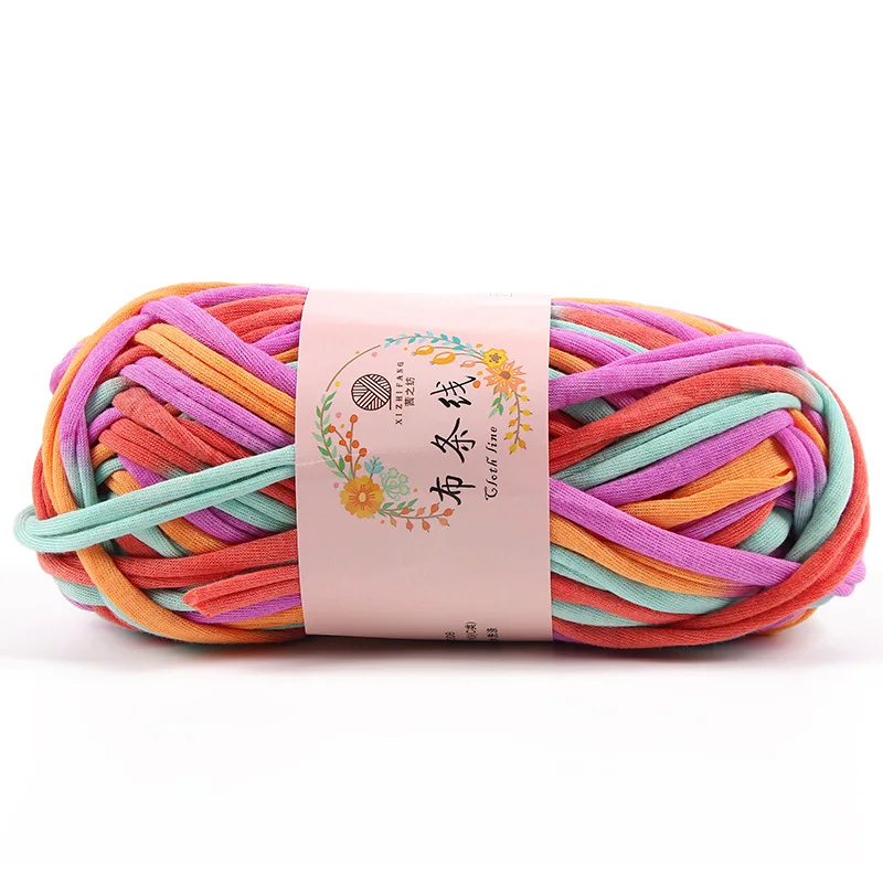 Новая мягкая плотная футболка пряжа для вязания одеяла Ковров сумок крючком