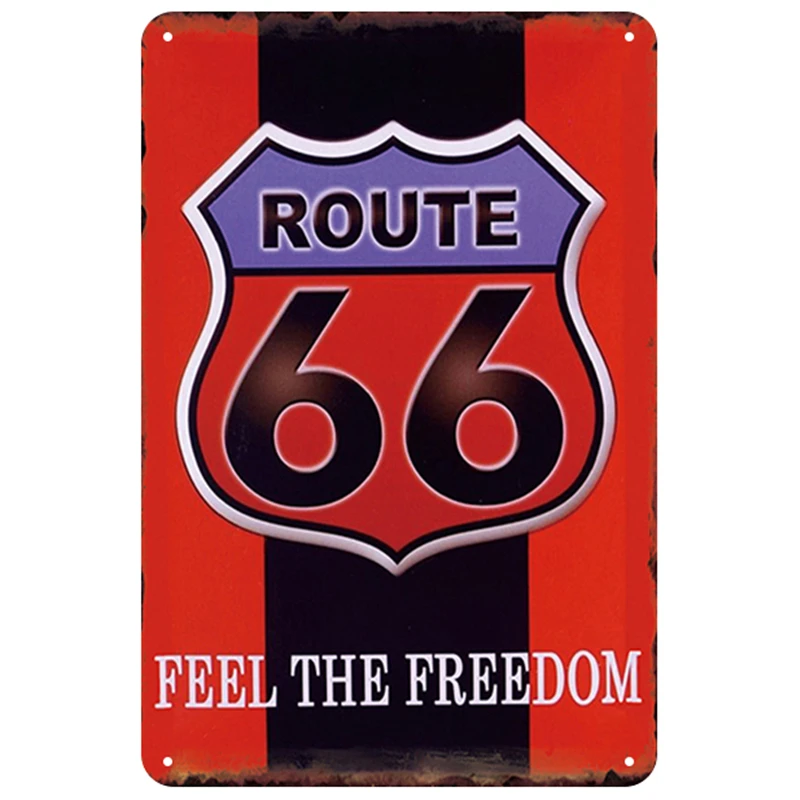 

Route 66 Metal Plaque Vintage Metal Tin Sign Plate Wall Art Decor Bar Garage Club Home Decoration Pub Iron Painting 20x30cm
