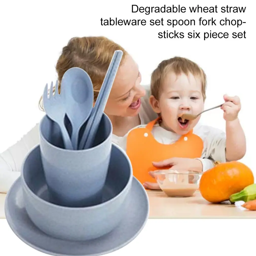Разлагаемый набор столовых приборов из пшеничной соломы миска для лапши