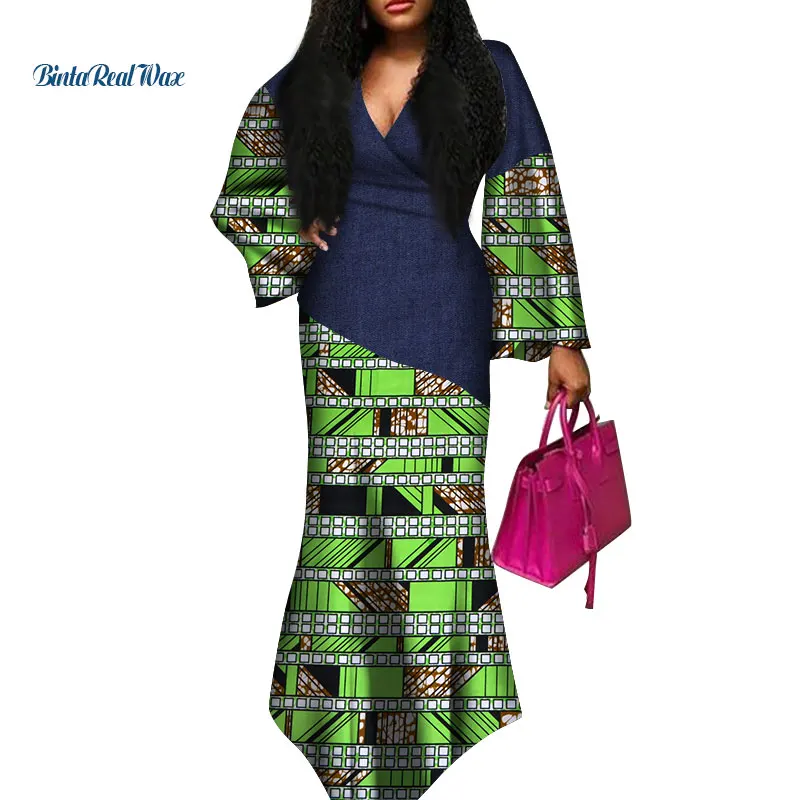 Сексуальные платья с V-образным вырезом африканская одежда Дашики африканские