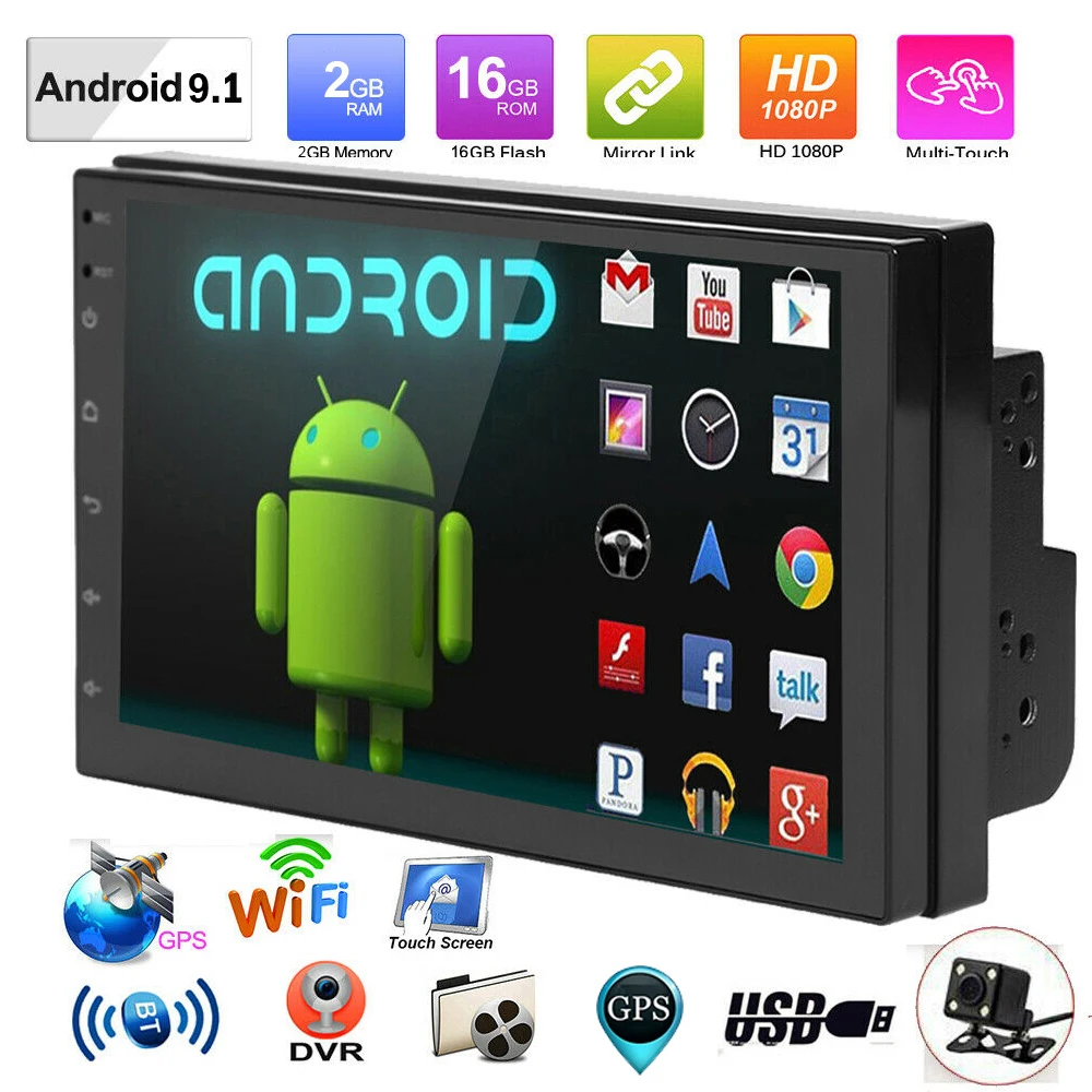 Универсальный Android 10 1 2Din автомобильный мультимедийный плеер авторадио 7 дюймов HD