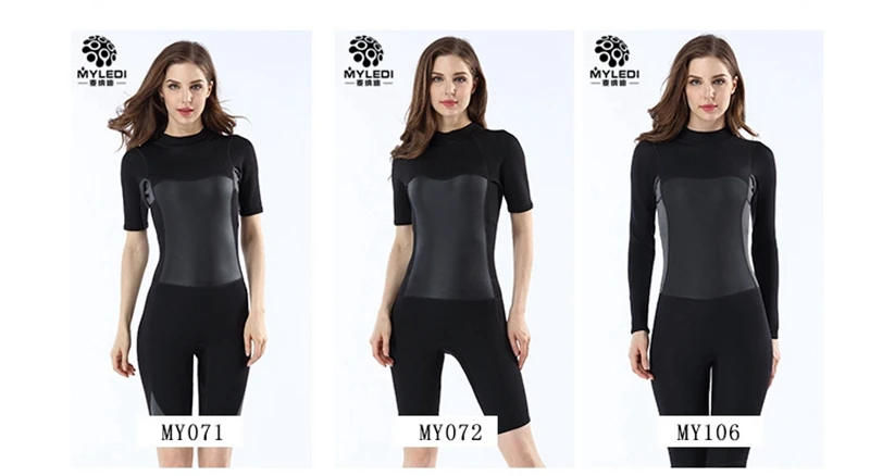 Women 2mm neoprene wetsuit Elastic Black Surf Diving Equipment suit clothing Long one piece Tight Warm surfing Beach Swimsuit