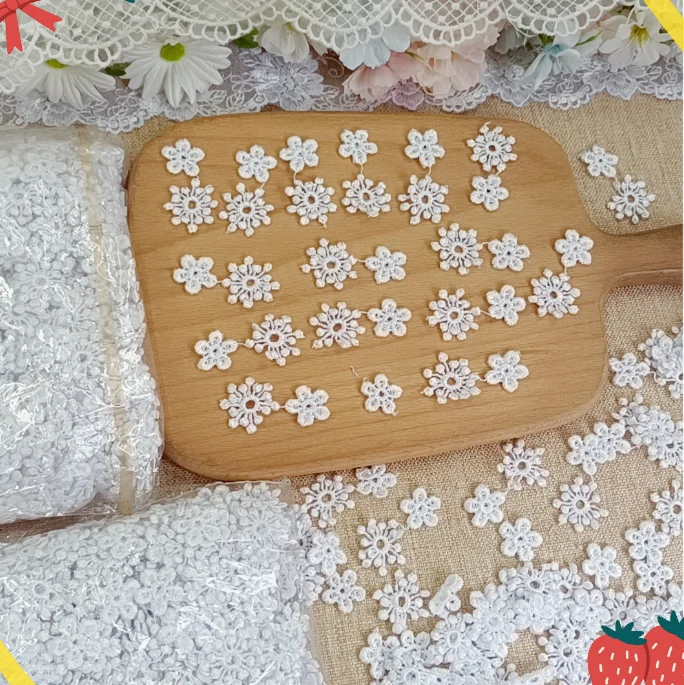 100 шт. горячая Распродажа водорастворимые белые кружевные мини-аппликации сделай