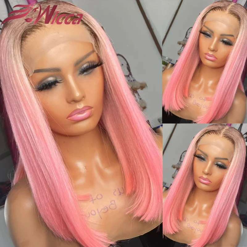 

Парик из натуральных волос с эффектом деграде, плотность 180, цвет РОЗОВЫЙ, бразильский