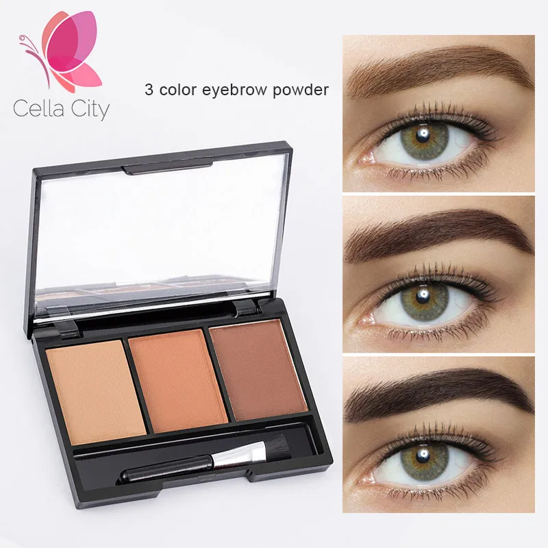 Блестящая пудра для бровей 3 цвета блестящая натуральная водостойкая Палитра
