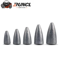 runcl 10pcs bullet shaped lead weight 5g 10g 14g lead jig head fishing skirt punch weight fishing accessories