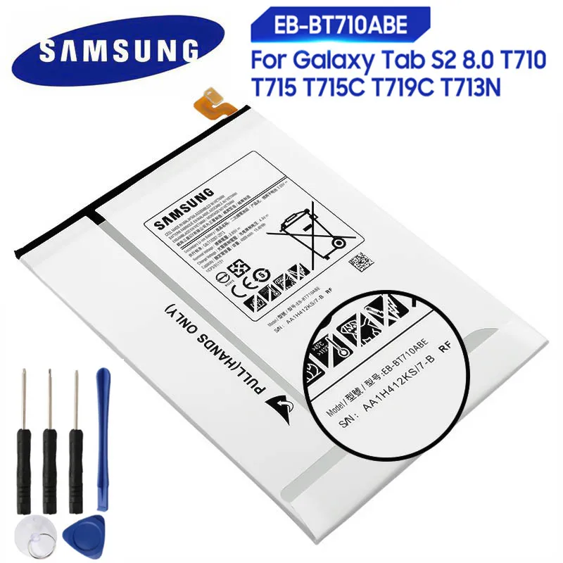 Оригинальная замена батареи Samsung для Galaxy Tab S2 8.0 T710 T715 T715C SM T713N T719C EB-BT710ABE EB-BT710ABA 4000mAh on.