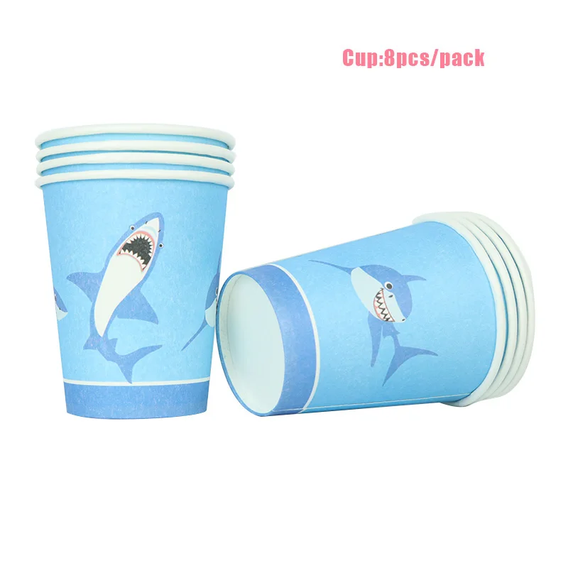 LINVIERLOVE детский душ Акула одноразовый набор посуды тема для дня рождения 7 дюймов