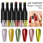MEET ACROSS Air Подушка Волшебная пудра ручка 6 цветов Laqcuer дизайн ногтей высокое качество зеркальный эффект Макияж для ногтей Быстрый дизайн порошок