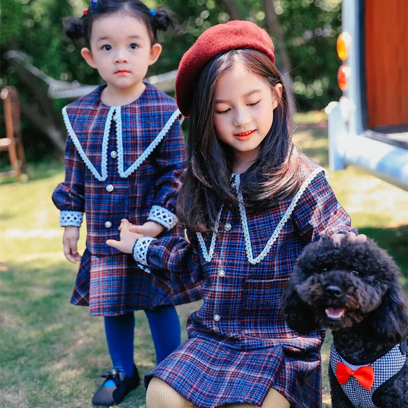 

Plaid Party Dress for Kids Girl Dress Long Sleeve for Party and Wedding Ruffles Princess Dress Winter 2019 Children Clothes