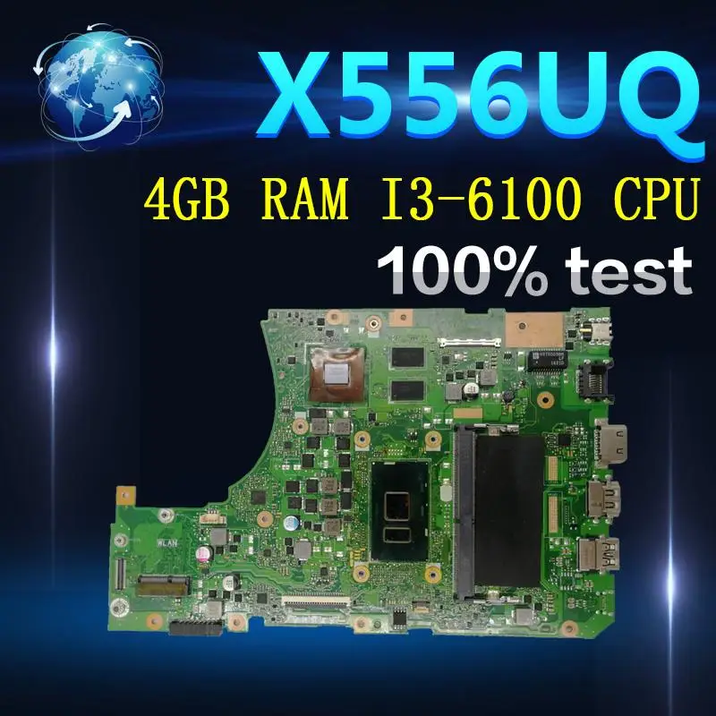 

Amazoon With 4GB RAM I3-6100U/6006U CPU X556UQ mainboard For ASUS X556UV X556U X556UQK X556 laptop motherboard Tested Working