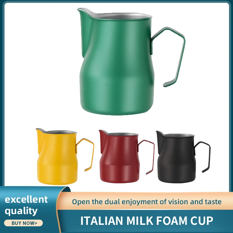 Jarra italiana de caf&eacute; 304, jarra de leche, jarra de espuma, taza de flores, Espresso para Barista, Logo personalizable-0