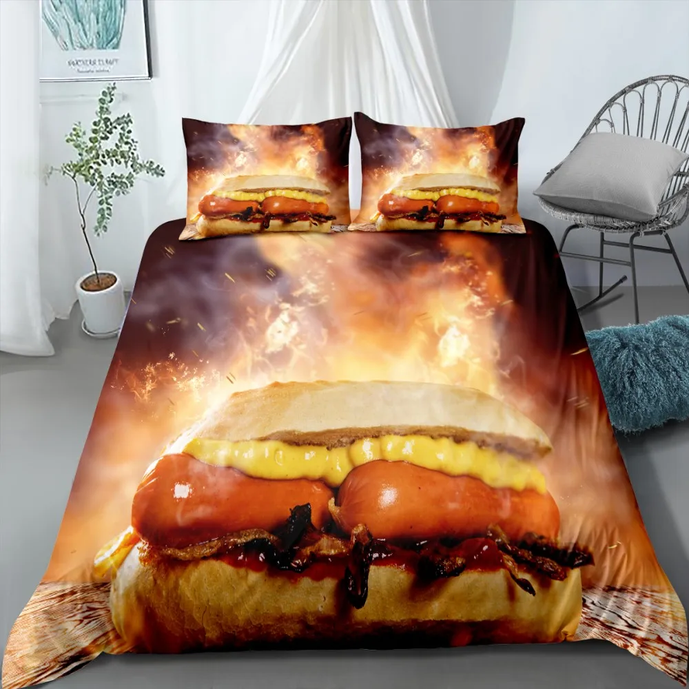 2/3 шт набор постельного белья Гамбург пицца печать микрофибра пододеяльник