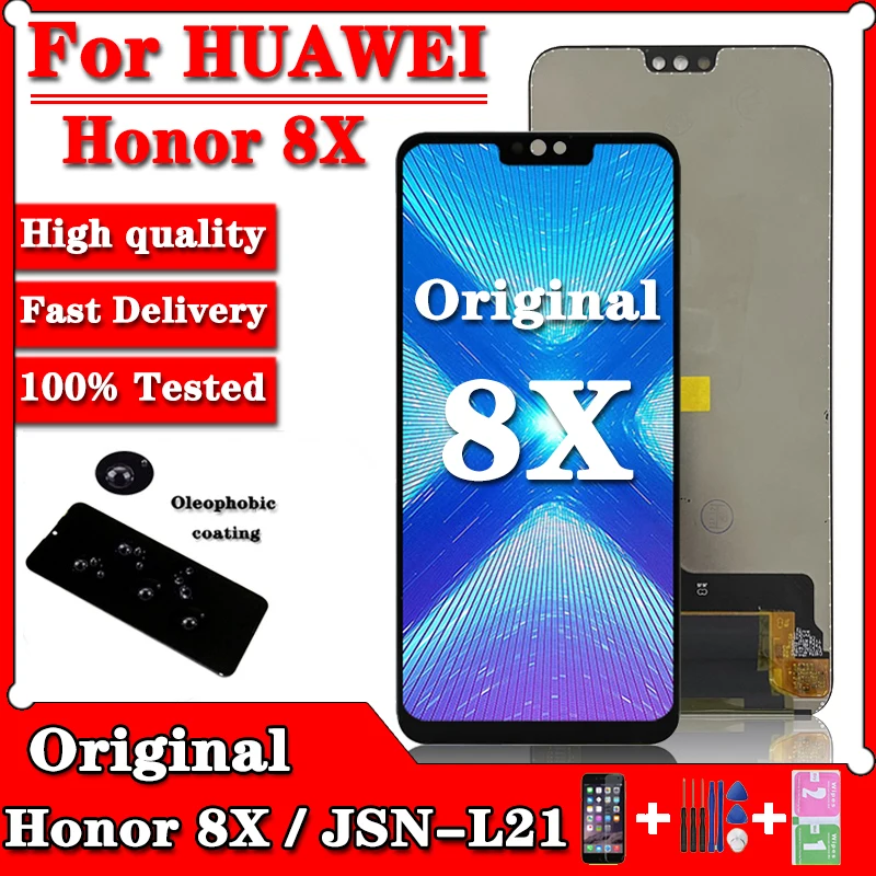 

6,5 "Оригинальный ЖК-дисплей для Huawei Honor 8X JSN-AL00 JSN-L22 JSN-L21 Полный ЖК-дисплей + цифровой преобразователь сенсорного экрана в сборе