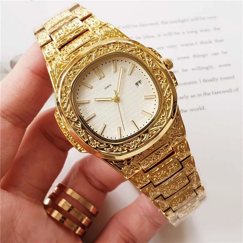 Часы patek последняя акция Взрывные модели кварцевые часы резной корпус квадратный