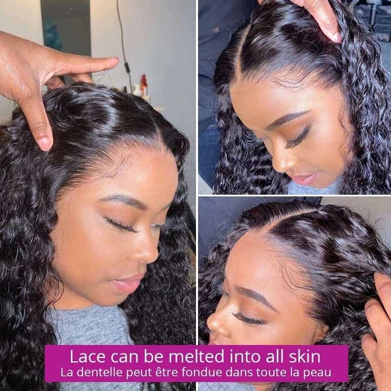 13x6 Deep Wave Frontal Wig Brazilian 5x5 Closure HD Wet and Wavy Lace Front Water Curly Human Hair Wigs For Women |