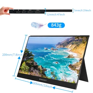 WIMAXIT M1331C Портативный USB C монитор Ultra Dual HDMI Вход работы игровой Тип 72% Цвет диапазон