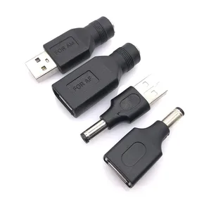 1 шт. обычно используемый набор USB 5,5*2,1 мм разъем для USB 2,0 штекер питания постоянного тока штекер-гнездо адаптер