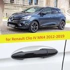 Накладка на дверную ручку из углеродного волокна, 2 шт., для Renault Clio IV MK4 2012, 2013, 2014, 2015, 2016, 2017, 2018, 2019