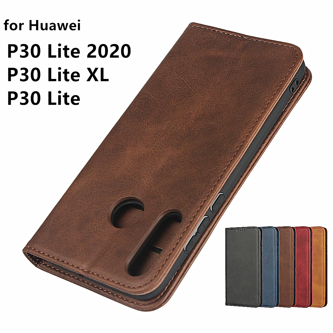 

Кожаный чехол для Huawei P30 Lite New edition 2020 P30 Lite XL 6,15 дюйма, флип-чехол с держателем для карт, Магнитный чехол-кошелек