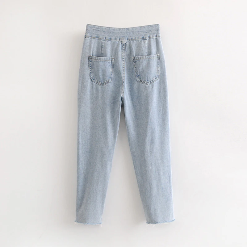 GOPLUS осень 2019 рваные джинсы женские с высокой талией брюки mom jeans C7869 | Женская