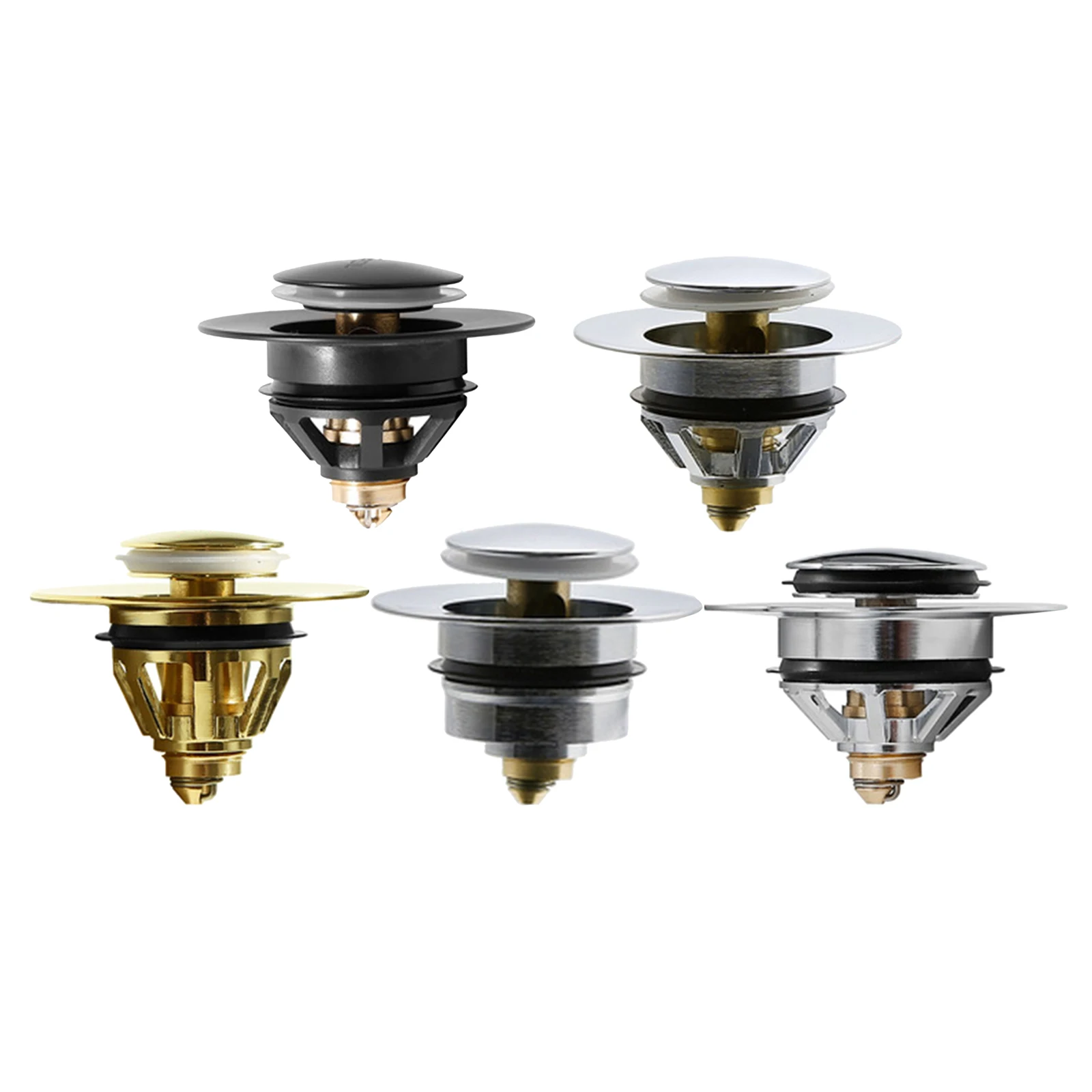 

Stainless Steel 2-in-1 Wash Basin Bounce Drain Filter Up Sink Built-in Drain Plug