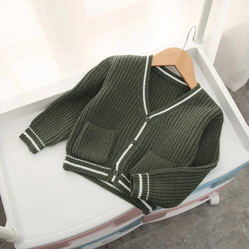 Вязаная для маленьких девочек кардиган на возраст 1 2 3 4 года свитер малышей