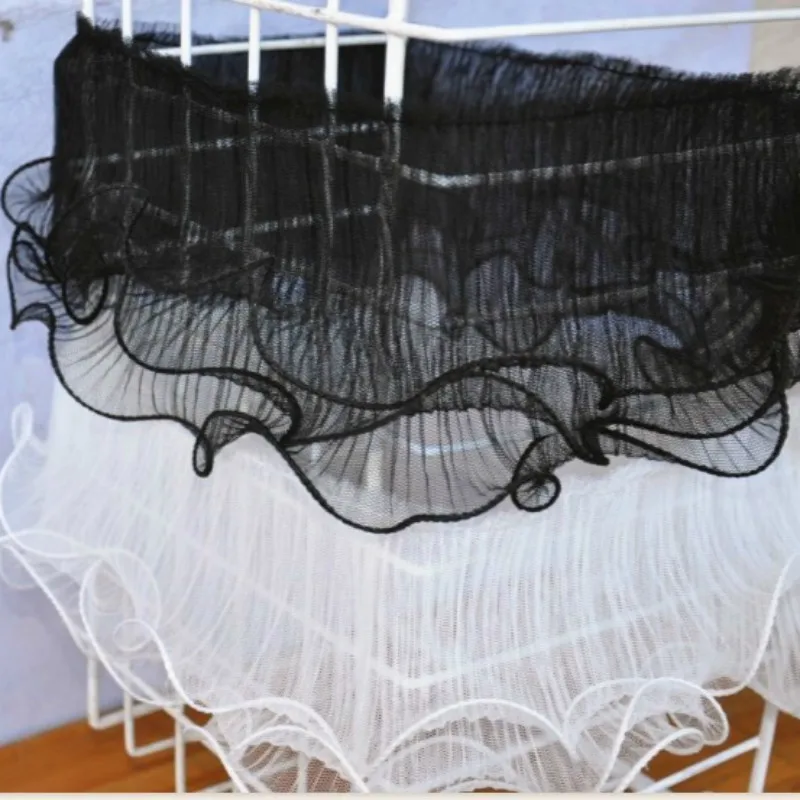 Роскошное Белое и черное платье из тюля шириной 12 см кружевное Плиссированное
