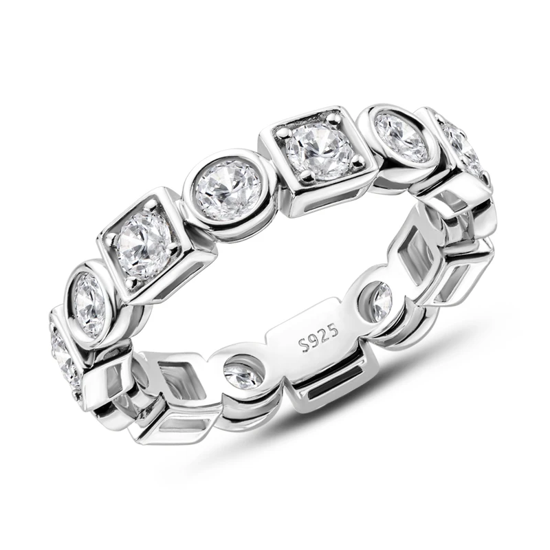 Bridal Ring 925 Sterling Silver 2.8 Carat Round Moissanite Diamond Engagement Wedding For Women