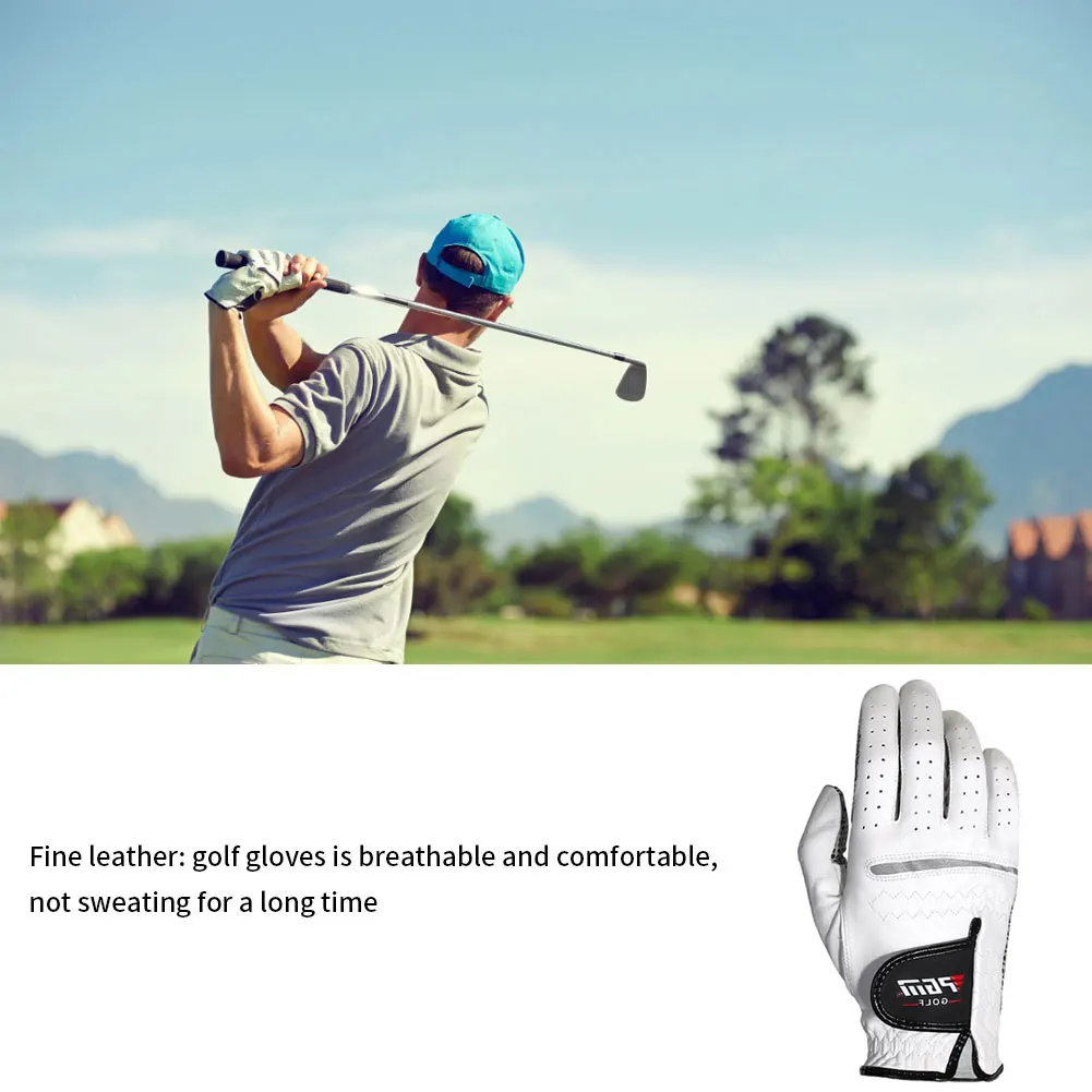

1 Pcs Men'S Golf Glove Left Hand Right Hand Micro Soft Sheepskin Breathable Golf Gloves Men Slip Resistant Wear Resistant White