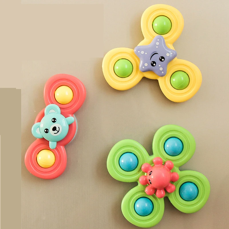 3 шт./компл. вращающаяся детская игрушка на присоске креативные игрушки для