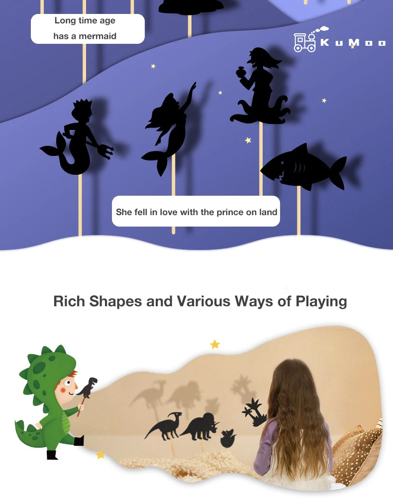 Mideer kids story shadow Набор куколок-марионеток воображение Развивающие игрушки для детей интересные Проекционные художественные игры