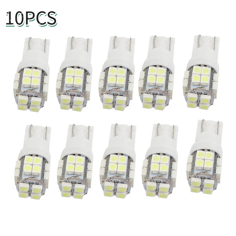 

10 шт./компл. T10 1210 20-SMD светодиодный ная лампа для автомобильного шоу, габаритные огни, белая сигнальная лампа, автомобильный клиновый свет W5W ...