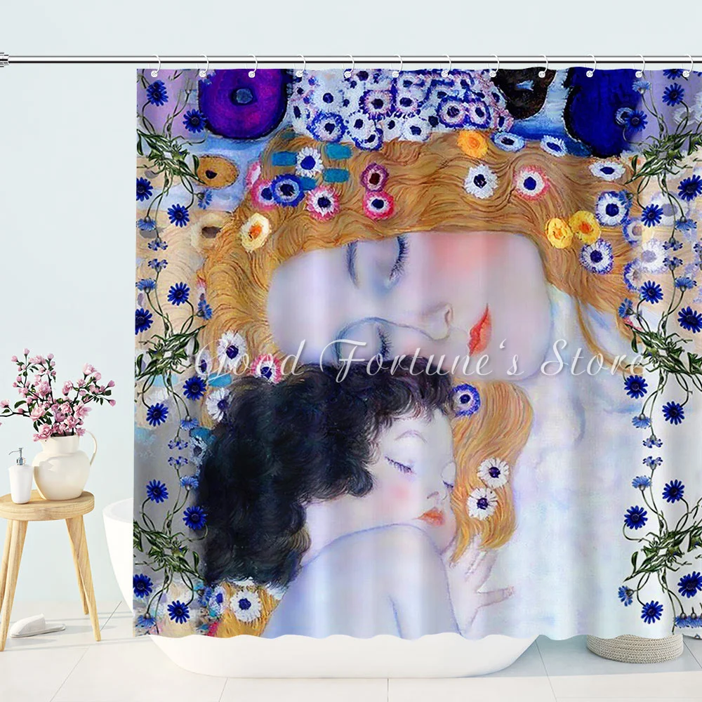 

Дизайнерская занавеска для душа Gustav Klimt для матери и ребенка