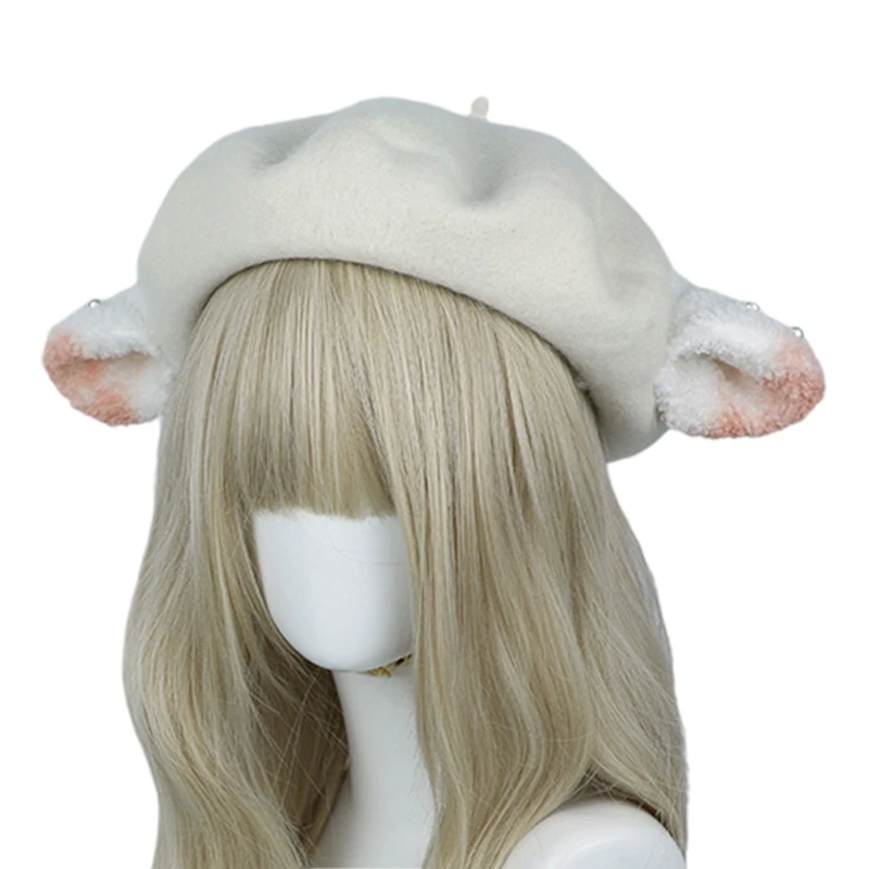 

Милый берет с овечьими ушками 68UA, элегантная восьмиугольная шляпа в стиле "Лолита", шапка художника, универсальный теплый сюрприз, подарок для девушки, женщины, женщины