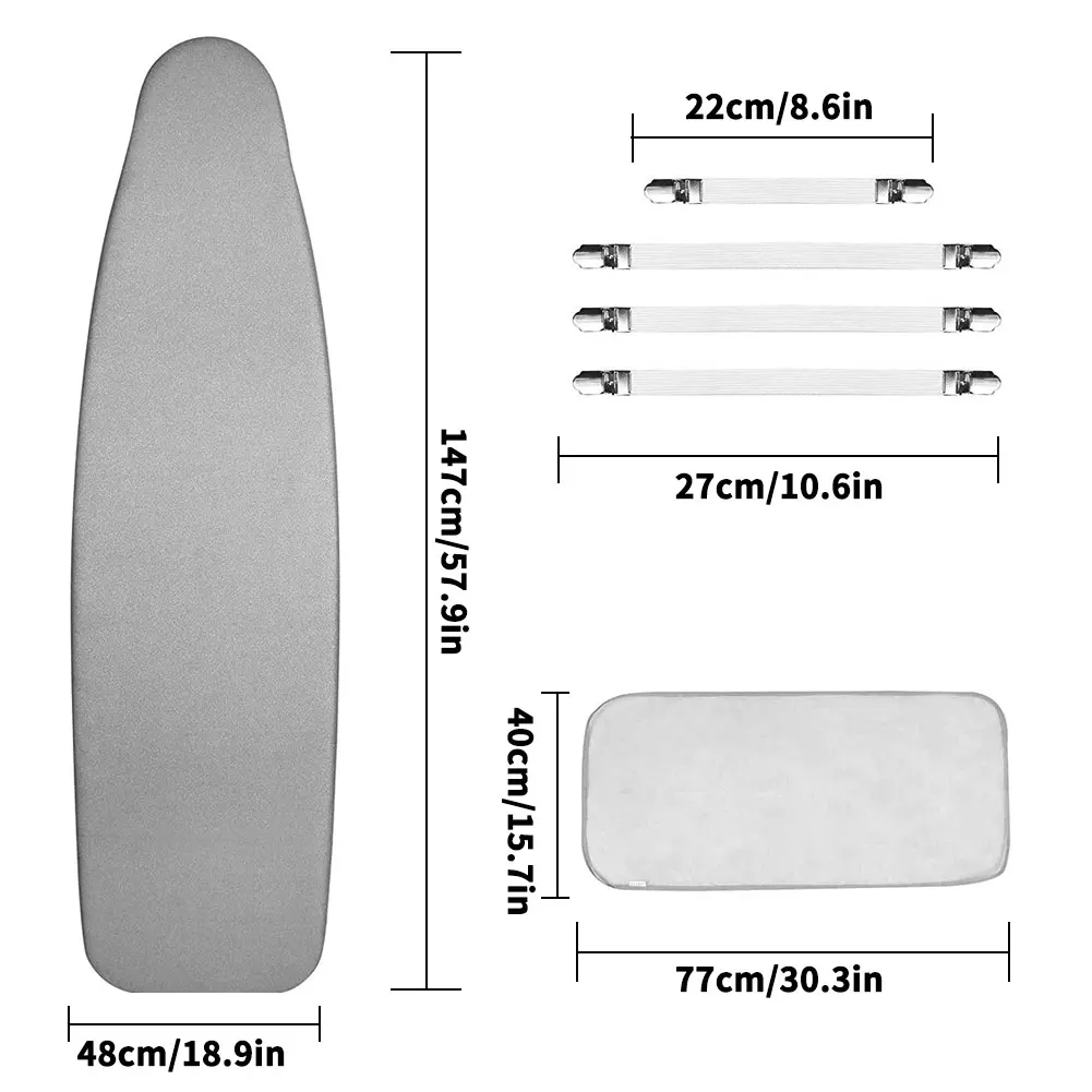 

Heat Resistant Ironing Board Cover Ironing Board Cover Set With Protective Scorch Mesh Cloth Fastener For Family Quilt Clothes