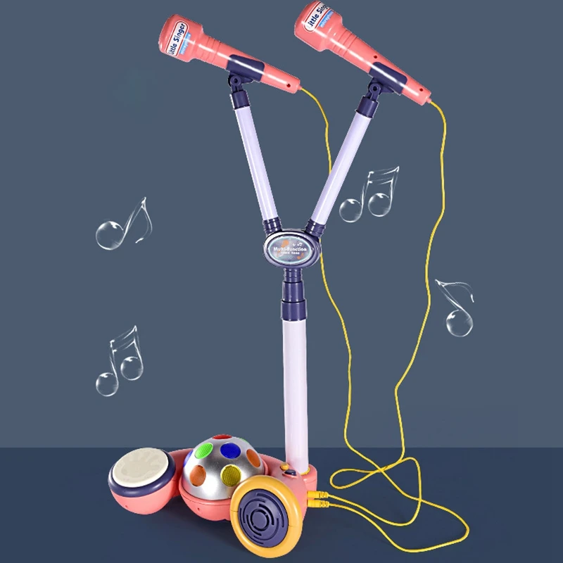 Детский караоке-автомат регулируемый с светильник микрофонами |