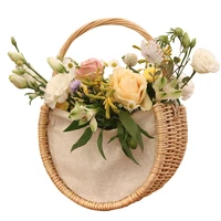semi circular portable flower basket fruit basket portable hand for wedding shop arrangement planting home storage decoration