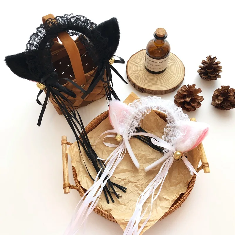 

Япония и Южная милые хлопковые носки в Корейском стиле, кружевное колокола с украшением в виде кошачьих ушек повязка на голову sexy cat повязка ...