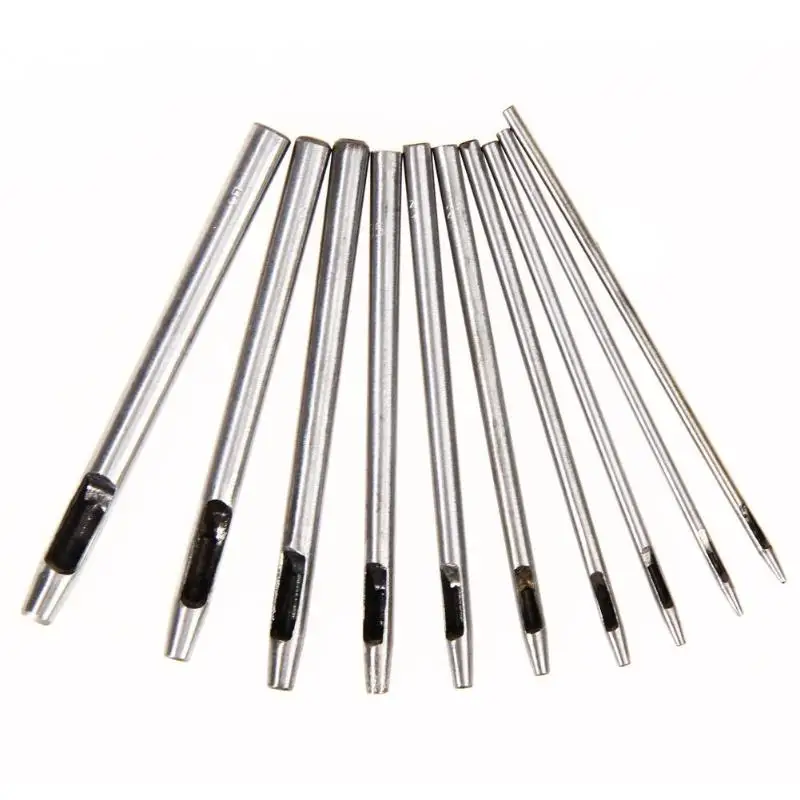 10 шт. инструменты для кожевенного ремесла Дырокол набор поделок с отверстиями