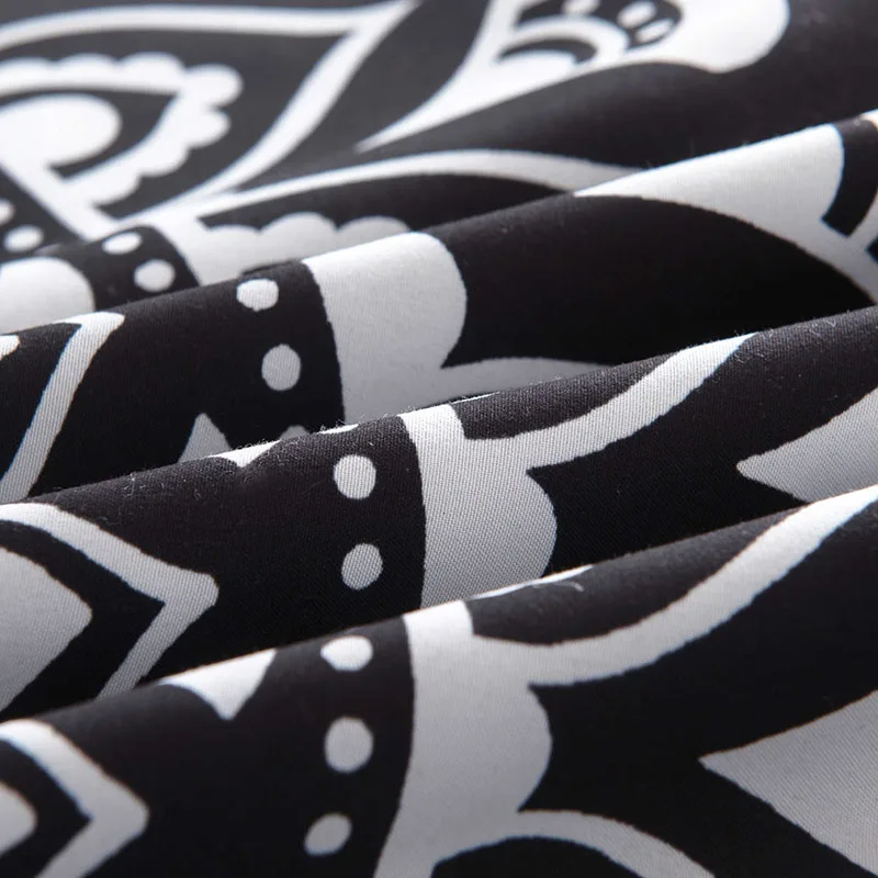 Комплект постельного белья в богемном стиле черная и синяя Наволочка на кровать