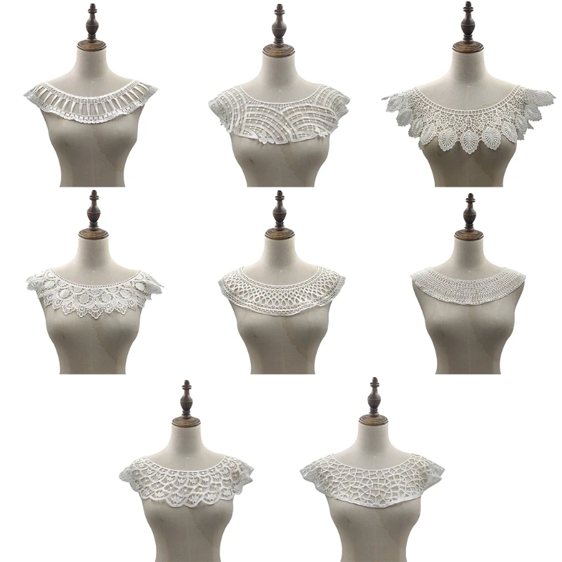 

Повседневный декоративный ложный воротник для рубашки, женский воротник для платья, воротник из полиэстера для девушек, полукруглый воротн...