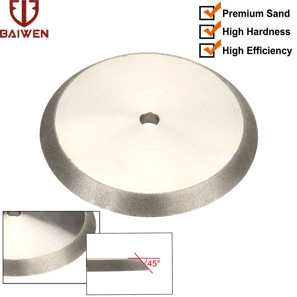 125mm Electroplated Diamond Grinding Wheel Cup Sharpener Grinder Carbide Metal Tungsten Steel Milling Cutter Tool