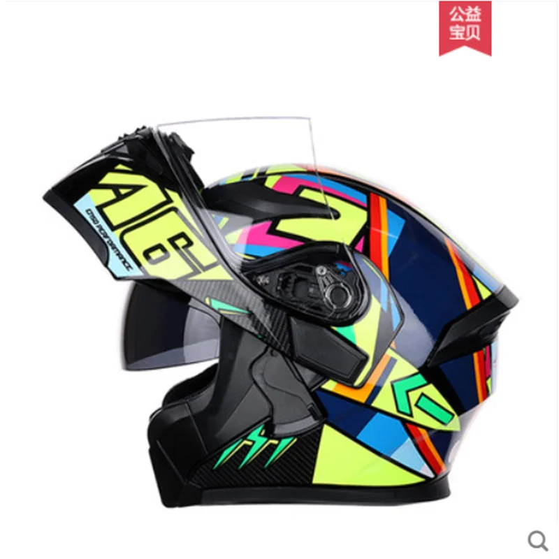 Закрытый мотоциклетный модульный шлем откидной с двойной линзой 2018|Шлемы| |