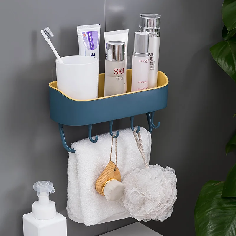

Two-color creative shelf bathroom wall-mounted bathroom wall-mounted toilet storage hand-washing non-drilling appliances