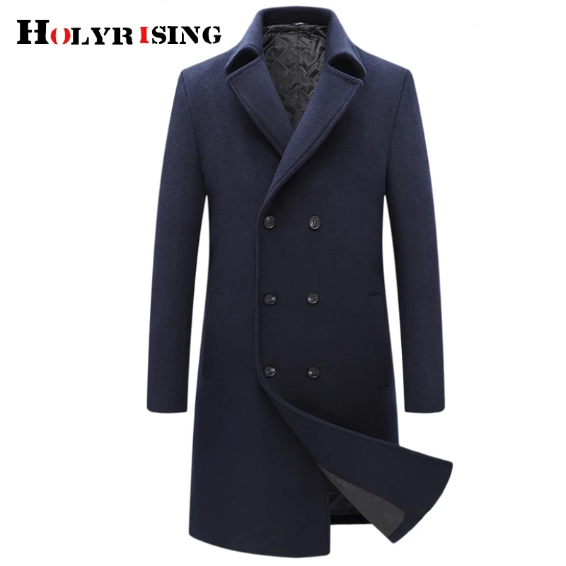 

autumn winter men woolen jackets long thicken trench warm sobretudo masculino leisure blend overcoats double breasted 19705