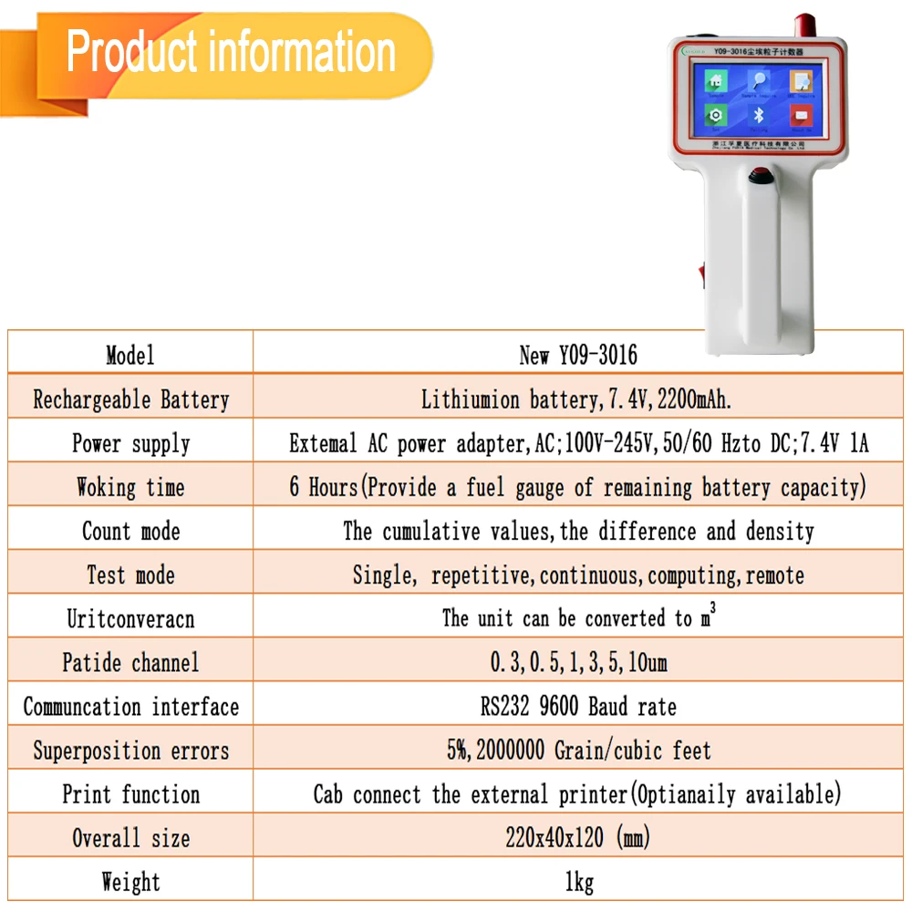 Y09 3016E лазерный портативный пылезащитный счетчик с bluetooth принтером|Лабораторная