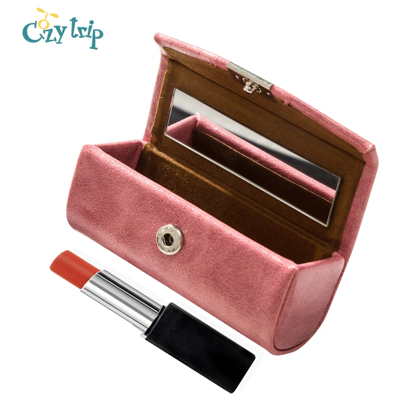 Маленький чехол для помады с зеркалом дорожный портативный держатель карандашей