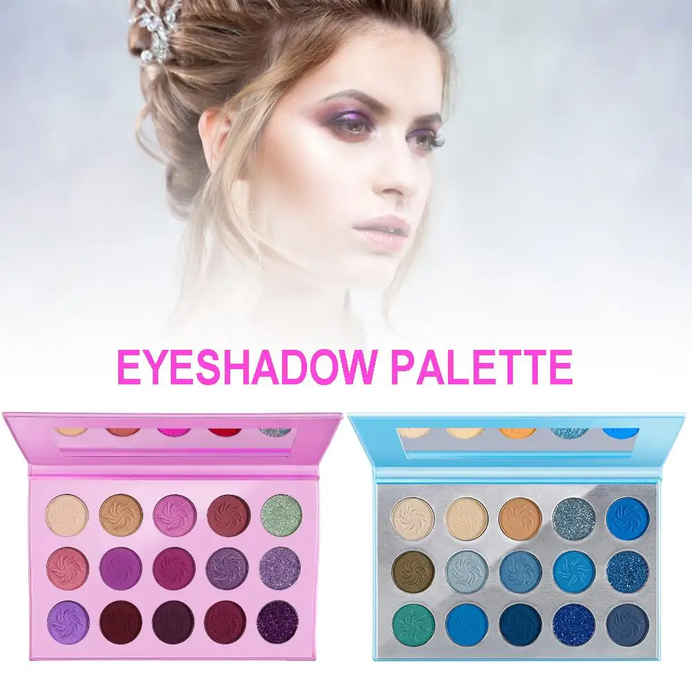 15 Цвет мечта фиолетовый синий тени для век Палитра матовый блеск драма