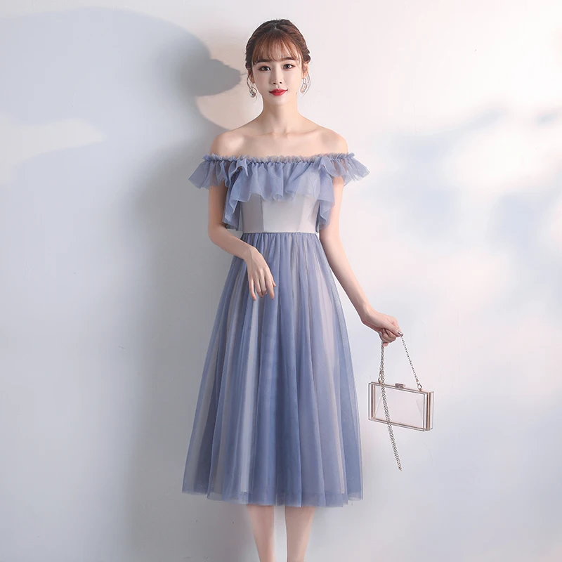 ТРАПЕЦИЕВИДНОЕ ПЛАТЬЕ для подружки невесты длиной до колена женщин платье